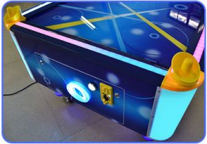 Detail showing the Light strip decoration for air hockey table