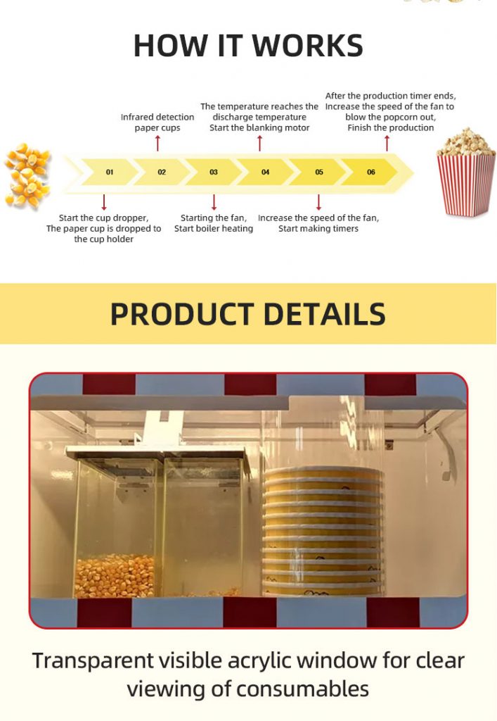 Automatic Popcorn Vending Machine Detail5