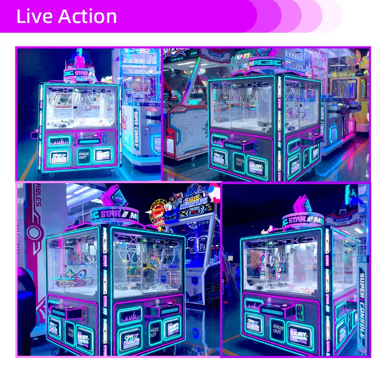 4 Joueurs Magic Star Arcade Crane Claw Machine Détail7
