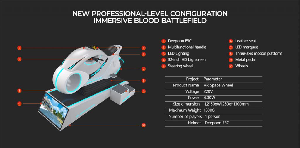 Space Wheel VR Motorcycle Simulator Arcade Detail6