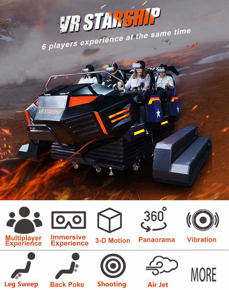 VR ยานอวกาศ 6 Players 9D Virtual Reality Cinema Simulator Detail1