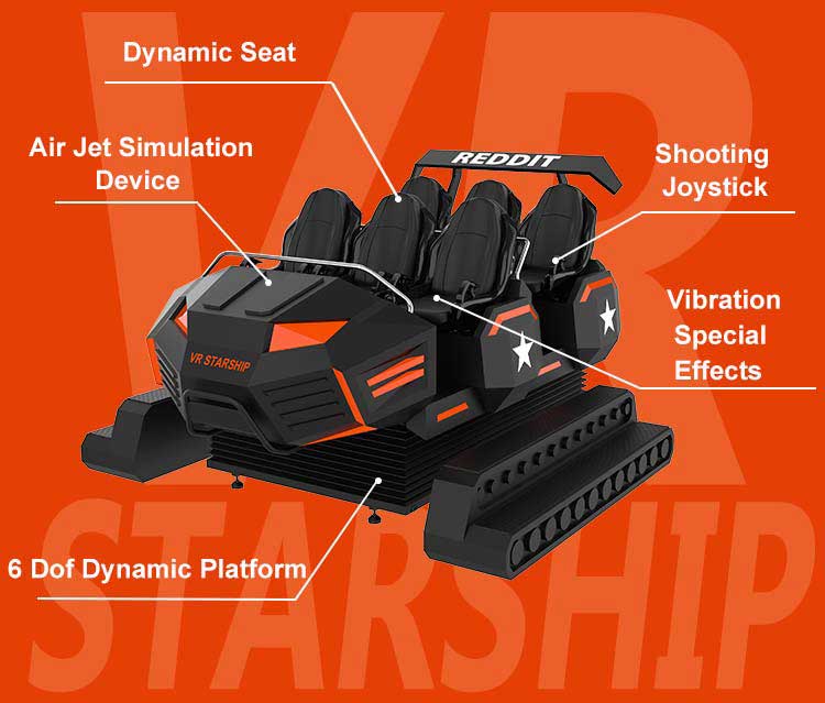 VR Starship 6 Players 9D Virtual Reality Cinema Simulator Detail2