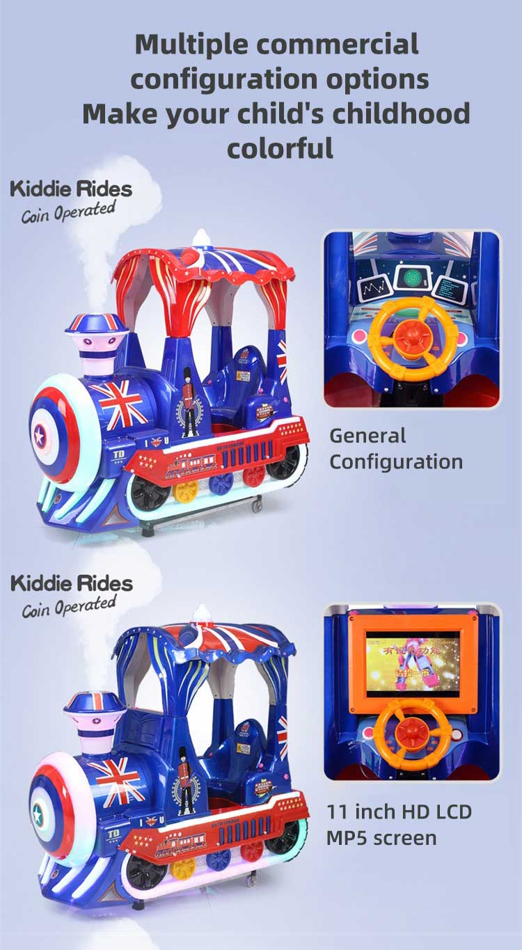 British Style Train Kiddie Ride WIth Racing Game Detail8