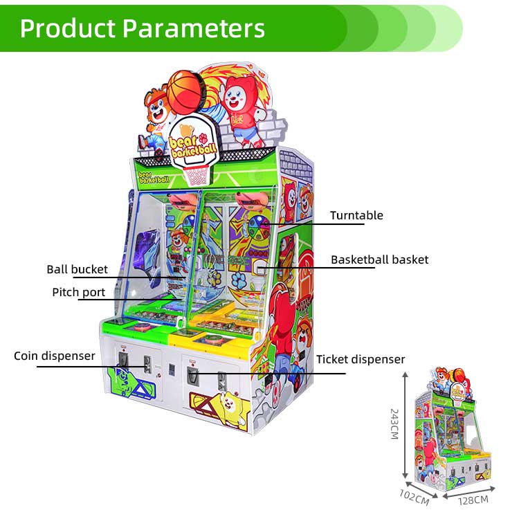 Bear Basketball Kids Ball Shooting Arcade Detail2