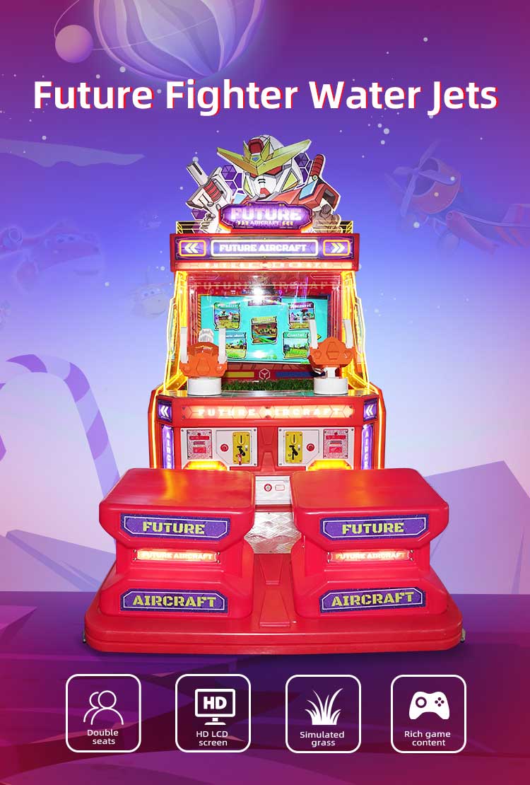 2 Players Future Aircraft Water Shooting Arcade Game Machine Detail1