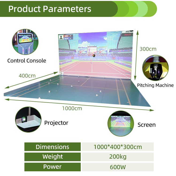 Interactive Projection Badminton Simulator Game Detail2