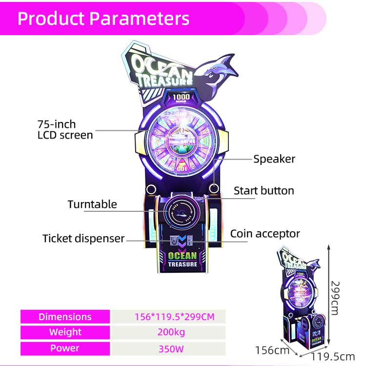 Ocean Treasure Arcade Spinner Wheel Redemption Arcade Games Detail2