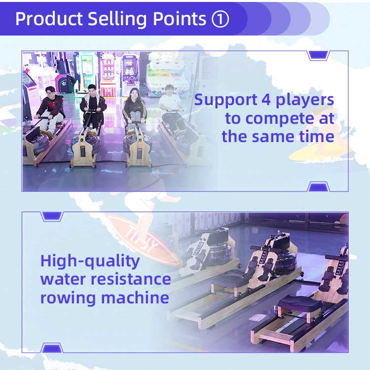 4 Players Projected Interactive AR Rowing Simulator Detail3