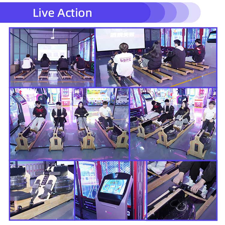 4 Players Projected Interactive AR Rowing Simulator Detail5