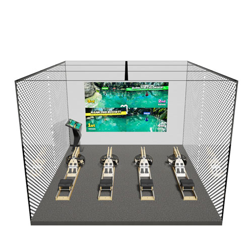 4 Players Projected Interactive AR Rowing Simulator Main Image1