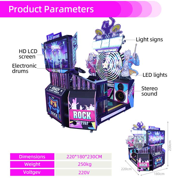 Crazy Jazz Drums Arcade Drum Machine Rhythm Game Arcade Detail2