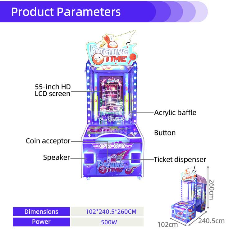 Pitching Time Ball Toss Arcade Game Redemption Game Machine Detail2