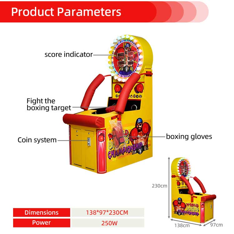 World Boxing Championship Boxing Arcade Game With Gloves Detail2