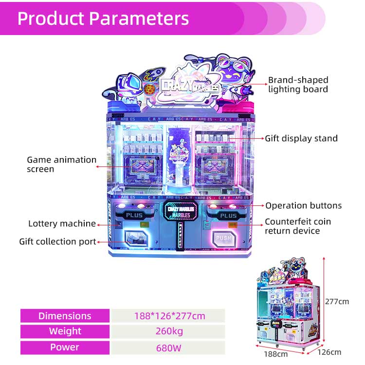 Crazy Marbles 2P Ball Pusher Arcade Gift Game Machine Detail2