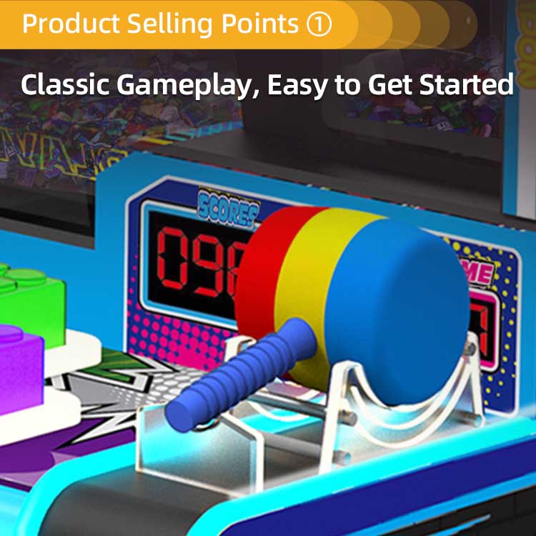 Blocks Party 4 Players Arcade Hammer Machine Detail3