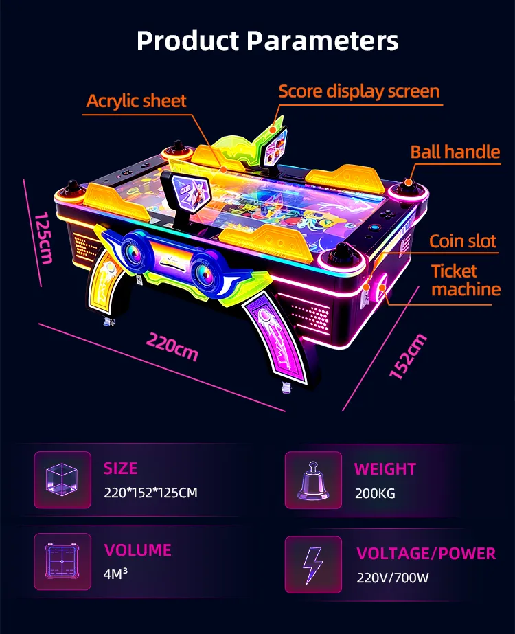 Flash Hockey full size arcade air hockey table detail