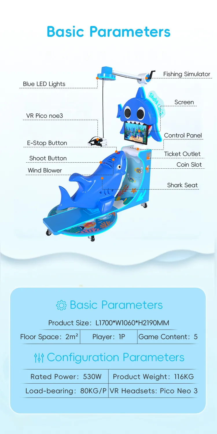 Máquina de arcade virtual VR Shark Lala