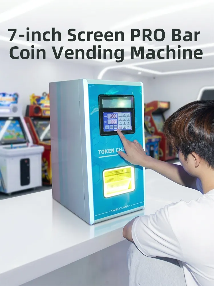 Tabletop exchange token machine for arcade centers detail