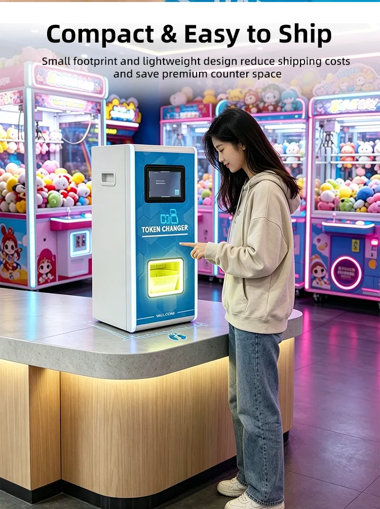 Tabletop token exchange vending machine for arcade centers detail1
