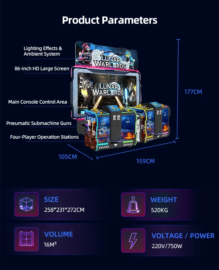 Lunar Warlords shooting arcade machine
