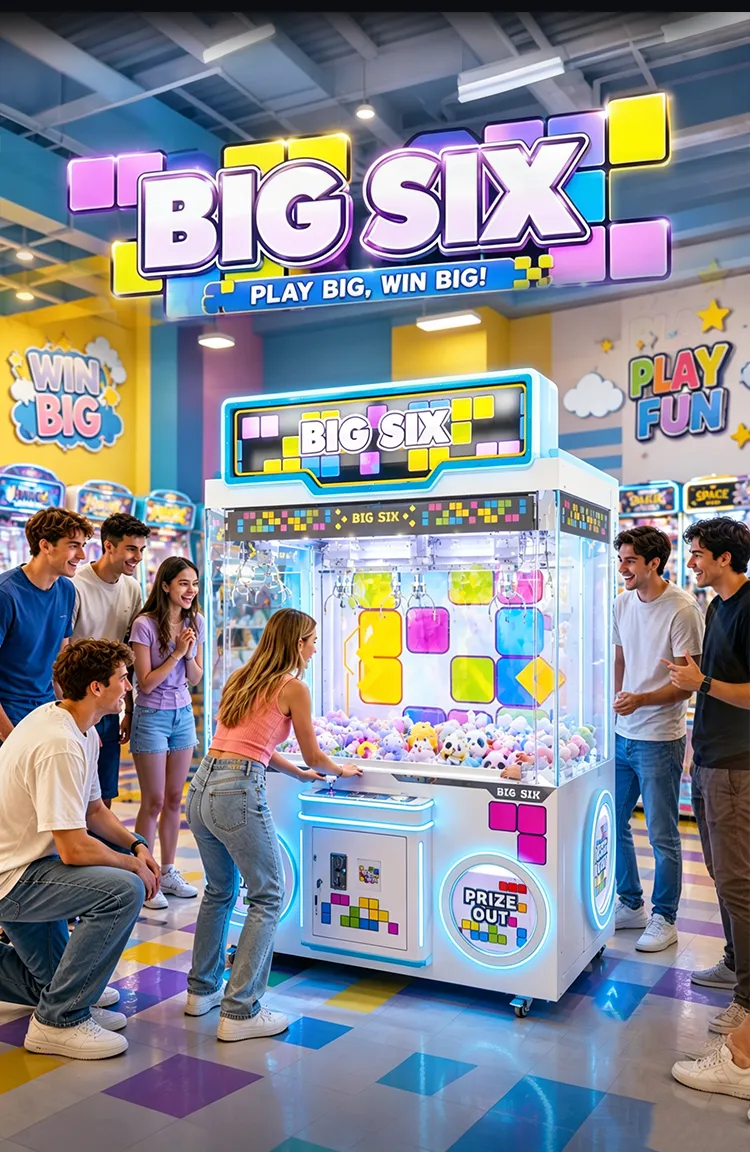 Big Six Multi-claw commercial claw machine detail
