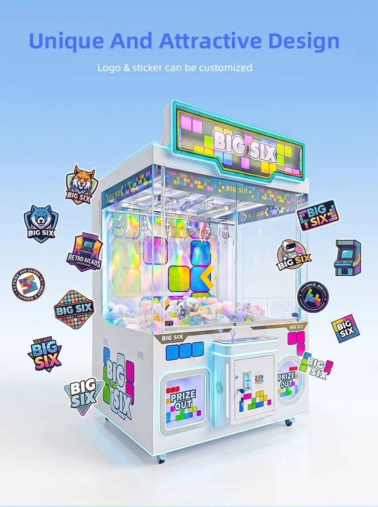 Big Six Multi-claw toy crane claw machine detail