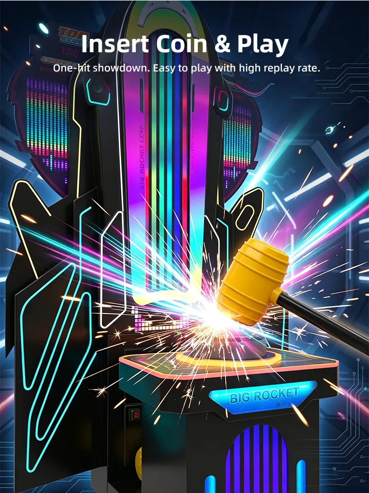 Big Rocket hammer arcade game machine detail