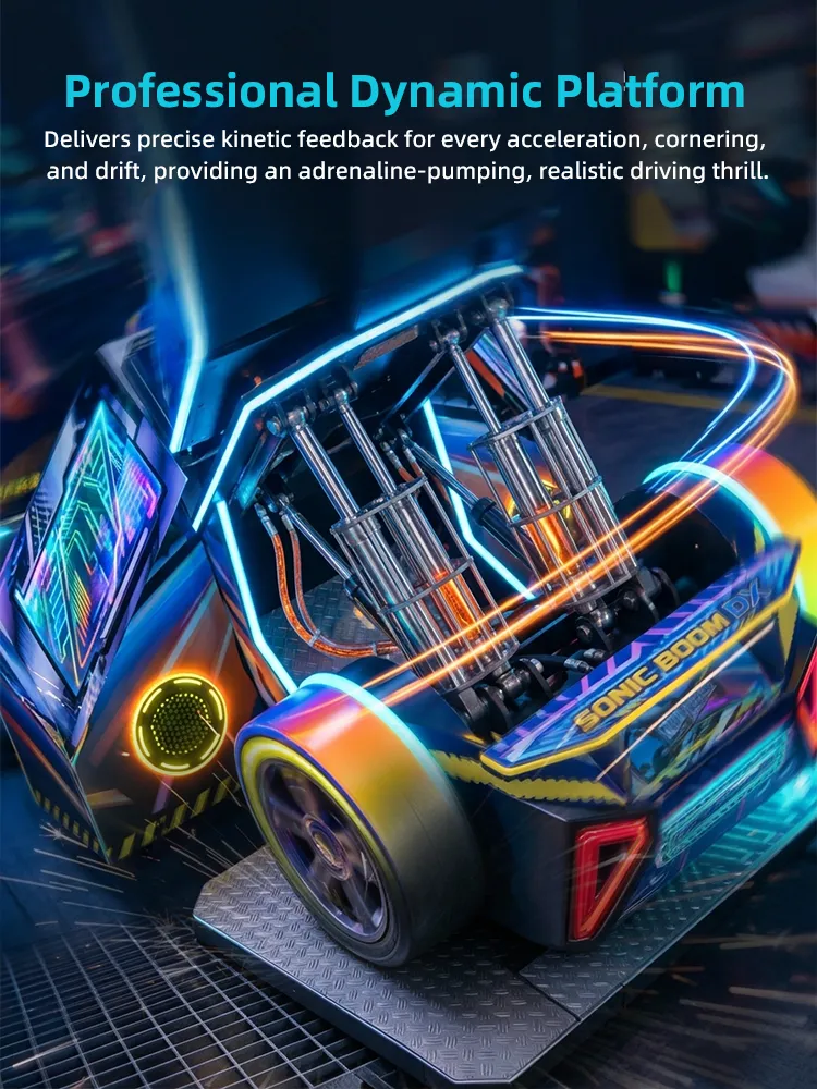 Neon Mirage race car arcade machine detail