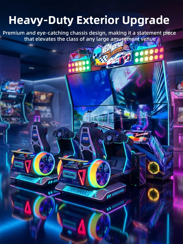 Neon Mirager racing simulator arcade machine detail