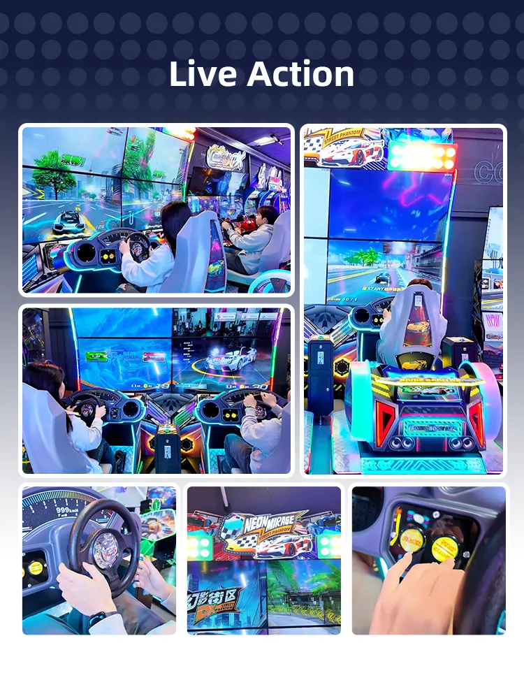Neon Mirage driving simulator arcade machine detail