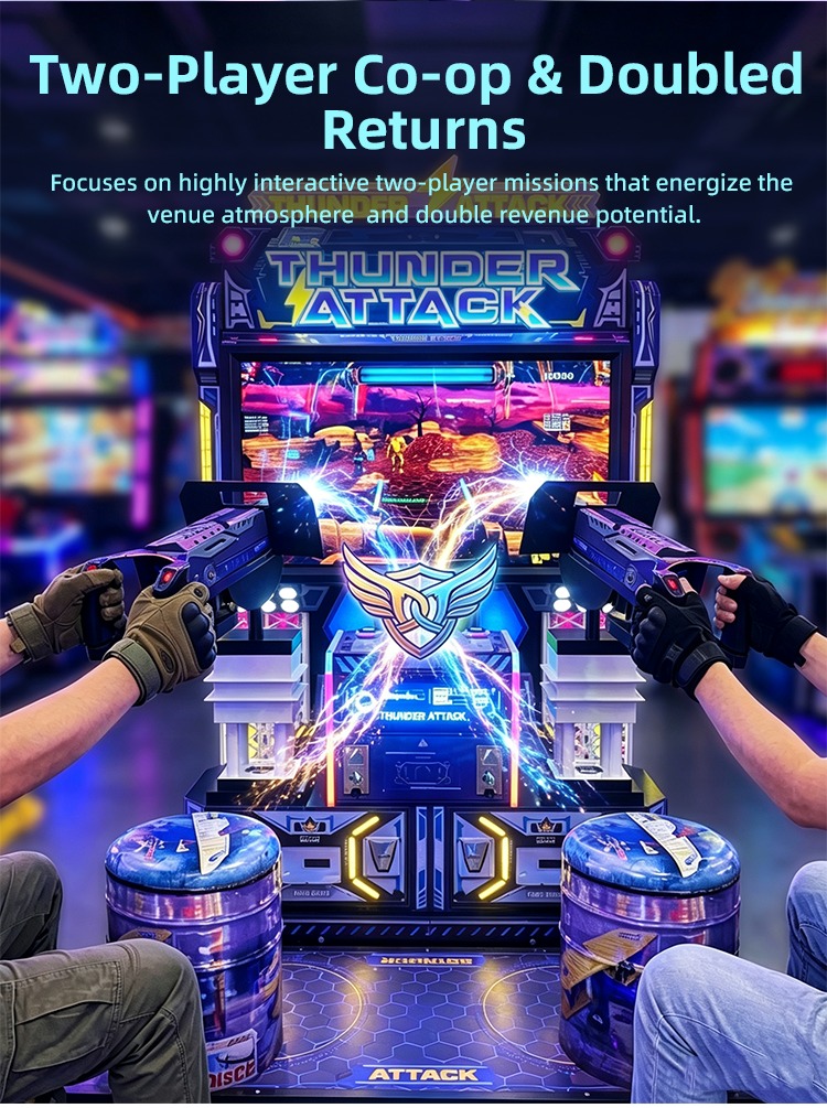 Thunder Attack 2 Players shooter arcade machine detail