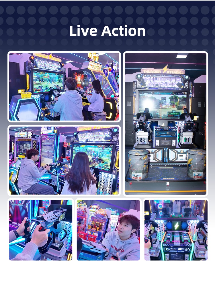Thunder Attack 2 Players shooting arcade game machine detail1
