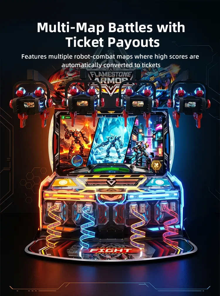 Flamestone Armor 4 Players shooting game machine detail