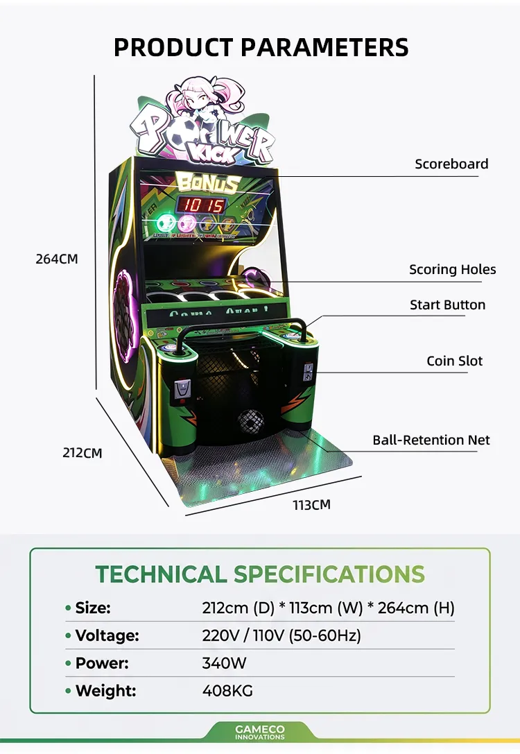 Power Kick soccer arcade machine detail