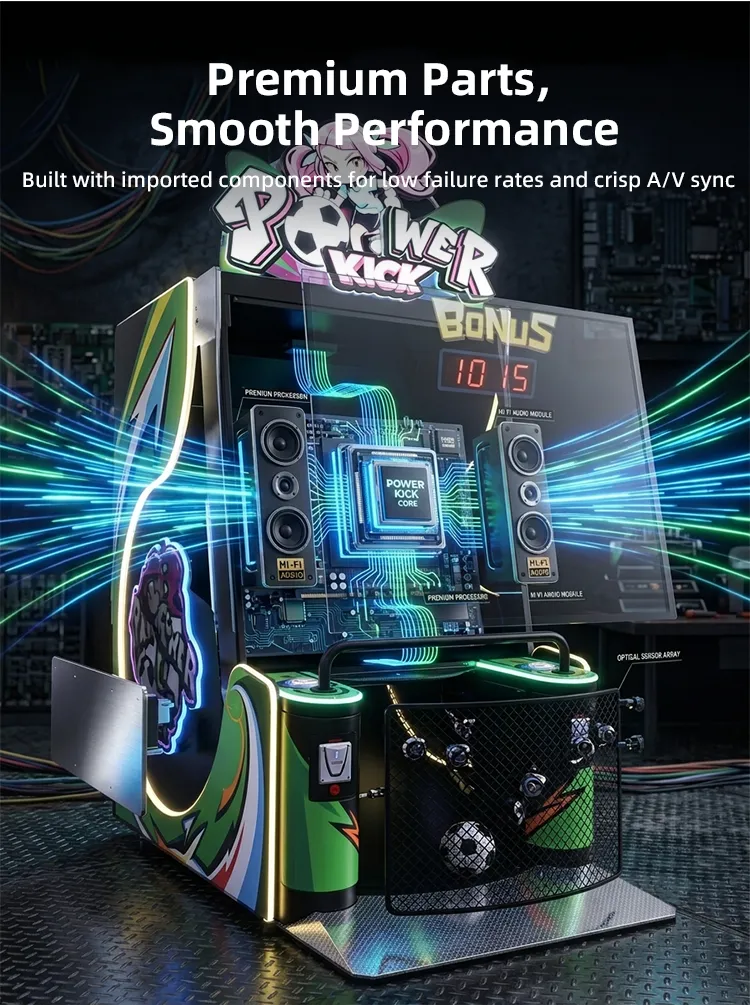Power Kick ticket arcade machine detail