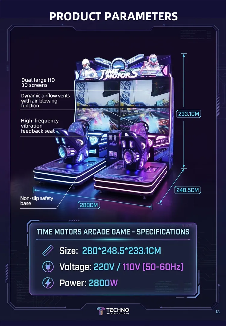 Time Motor S motorbike arcade machine detail