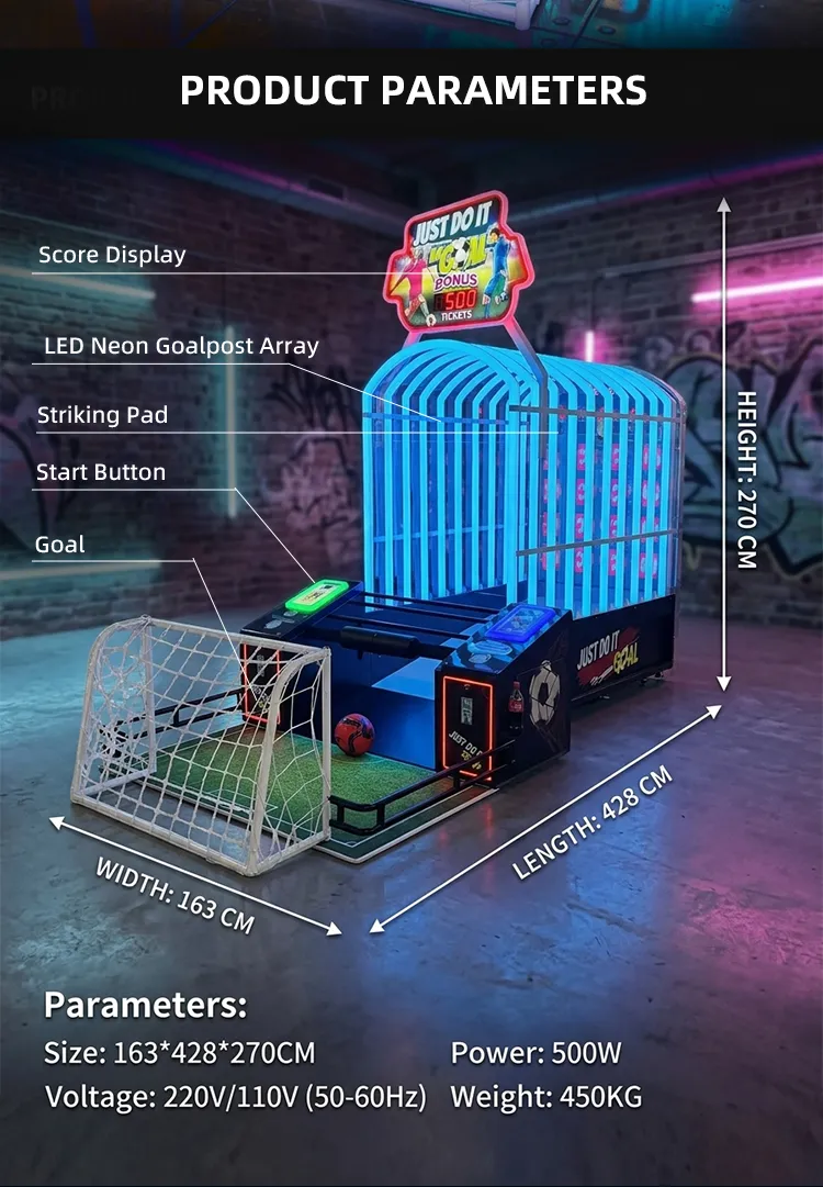 Just Do It Goal ticket arcade machine detail