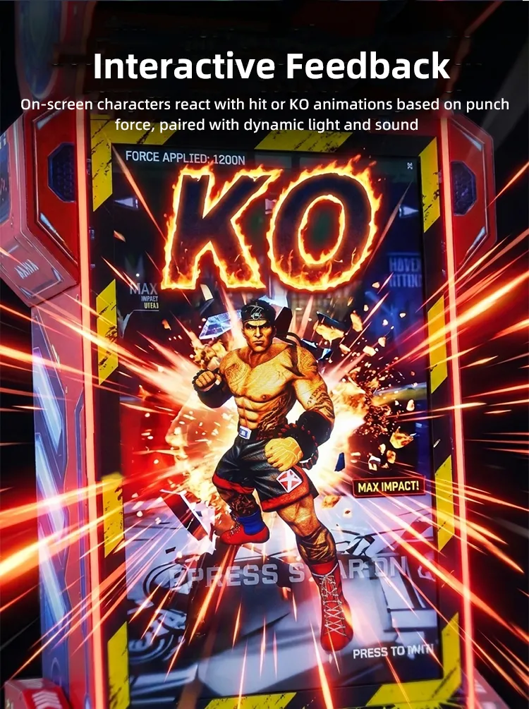 Super Boxing punching bag game machine detail