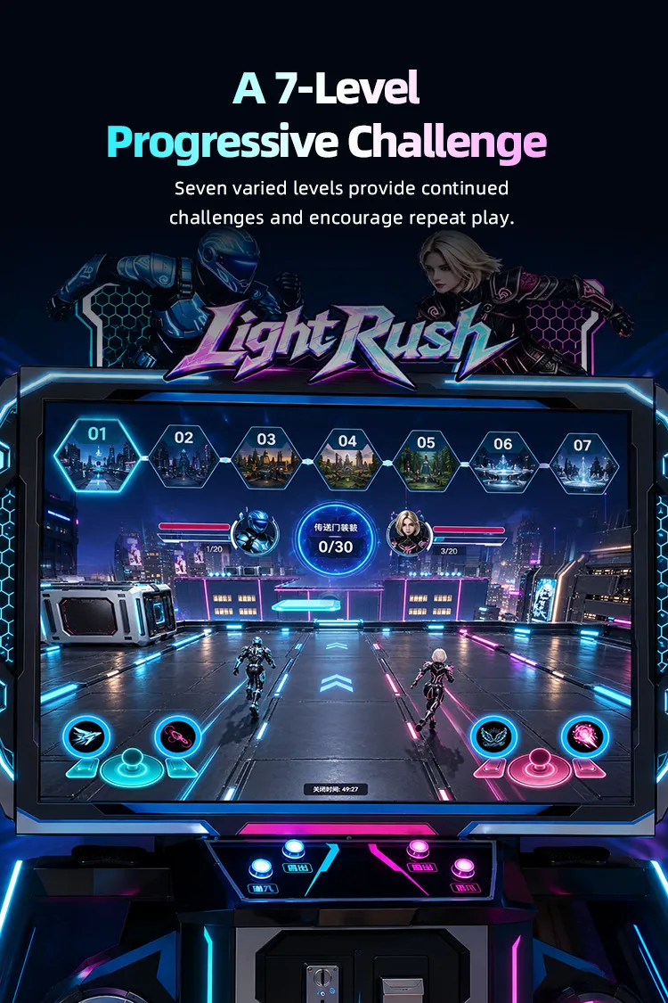 Light Rush 2 Players arcade machine detail