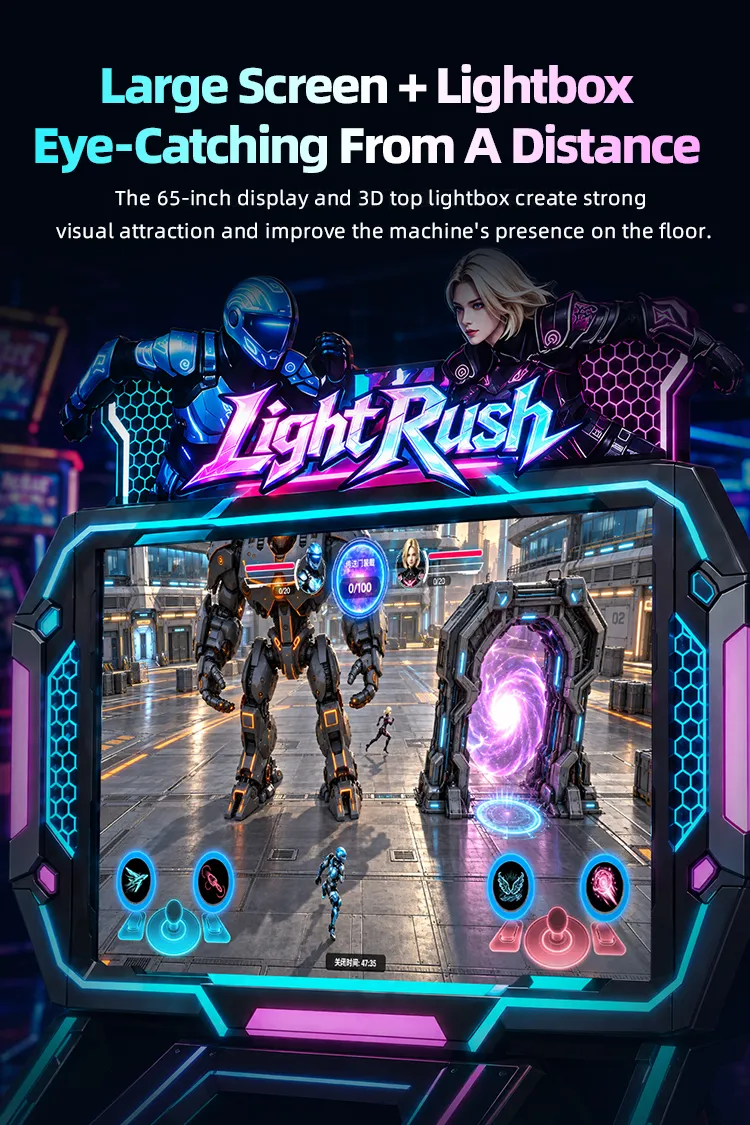Light Rush 2 Players arcade machine detail 1