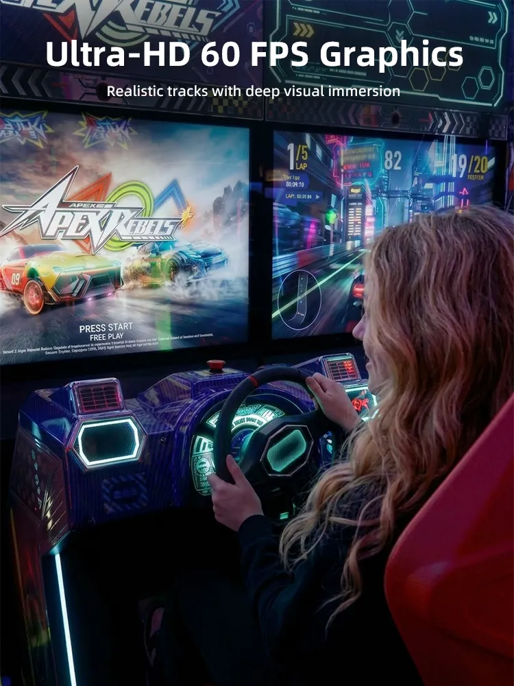 Apex Rebels driving arcade machine detail